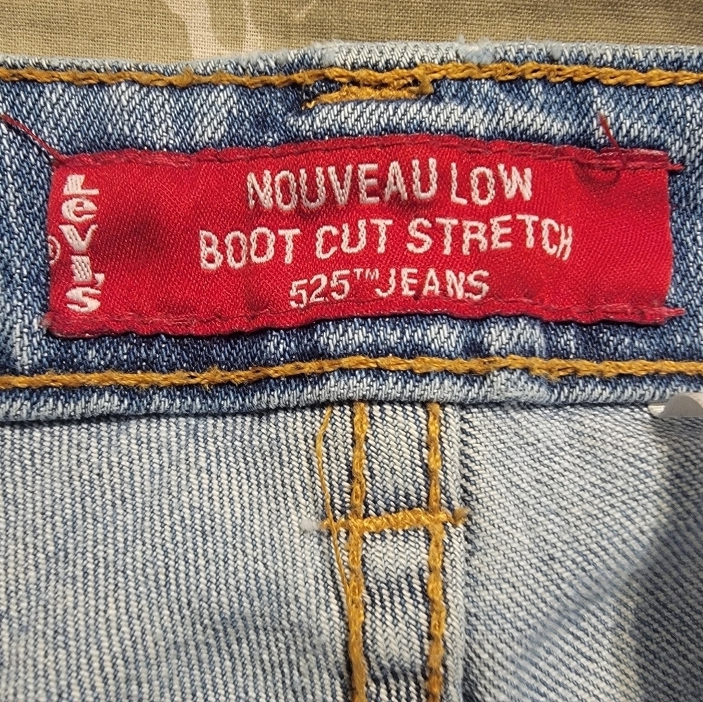 Levis Nouveau Low Boot Cut Stretch 525 Size 10 Medium Miss Y2k Jeans - Picture 8 of 10